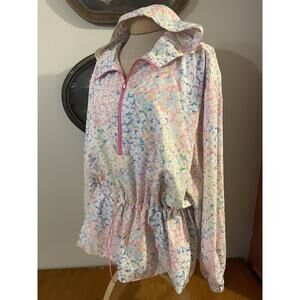 Fabletics sz XL women's Daisy pastel print jacket workout walking Running